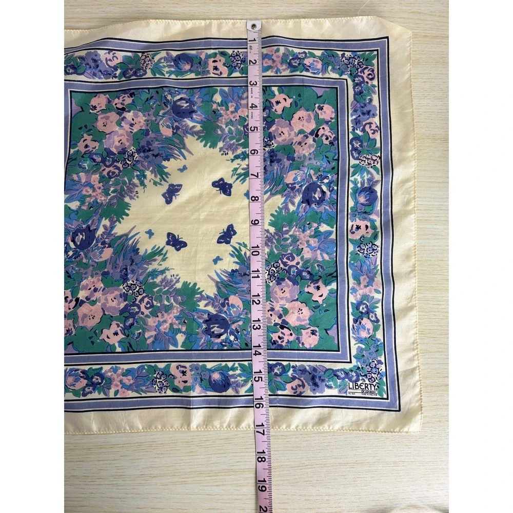 Liberty of London Silk Scarf Women OS Cream Floral Butterfly 17